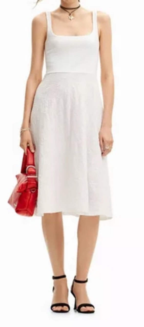Desigual dress A line sleeveless midi white size X-Small XS
